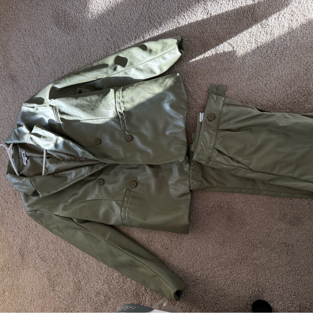 Fashion Nova Olive Leather Jacket